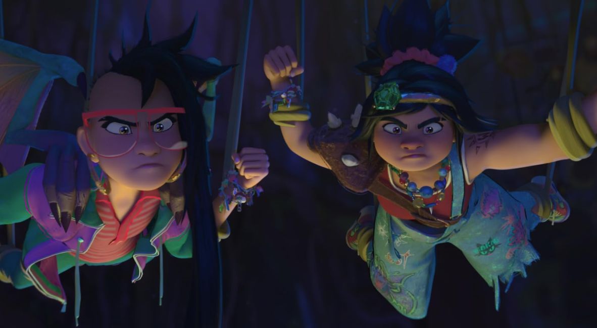 REVIEW: ‘Forgotten Island’ Is A Memorable And Hilarious Adventure 2 Raissa and Jo hanging mid-air