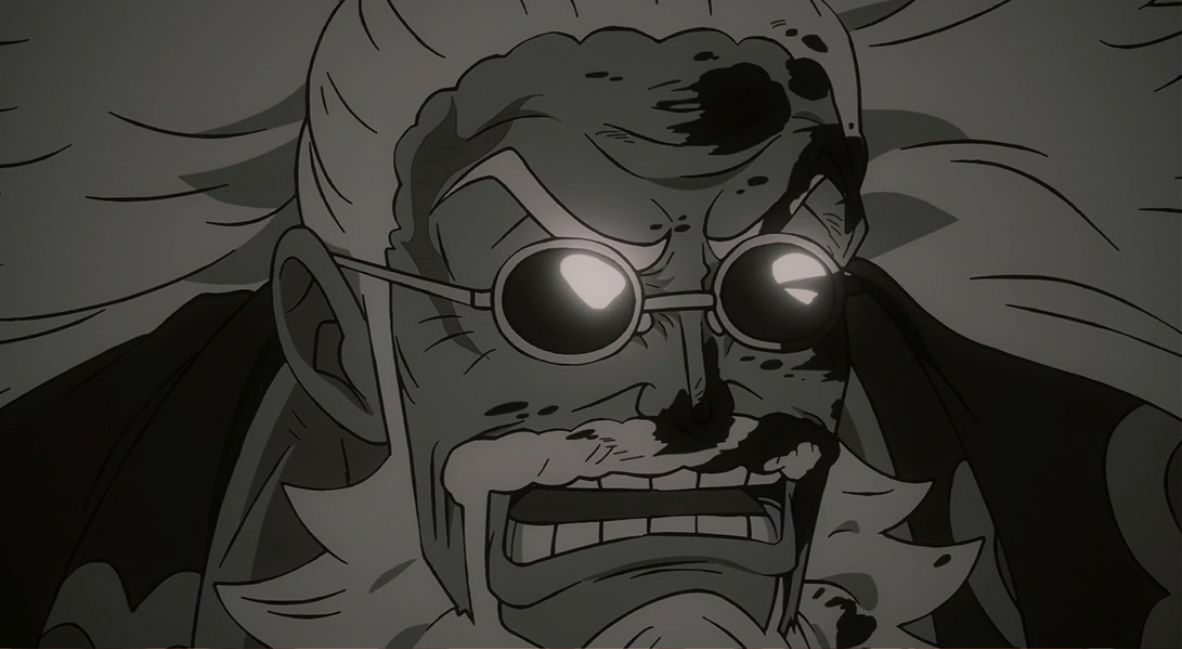 REVIEW: 'One Piece' Finally Kicks the Elbaph Arc into High Gear 5 Gaban in black and white with blood on his face