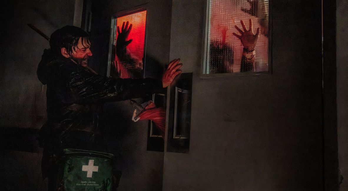 Bryan holds the door against a hoard of monsters
