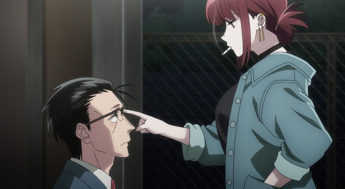 Yamada plays with Sasaki's glasses