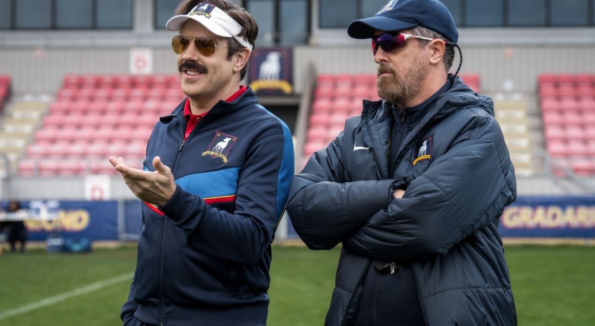 Jason Sudeikis and Brendan Hunt in Ted Lasso Season 4 Episode 7
