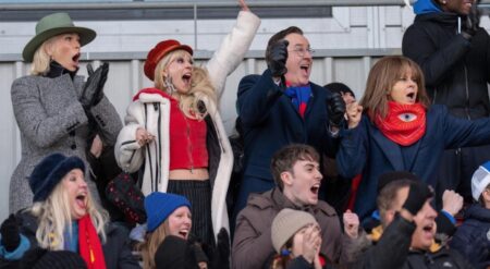 Hannah Waddingham, Juno Temple, Jeremy Swift and Tracey Ullman in Ted Lasso Season 4 Episode 8