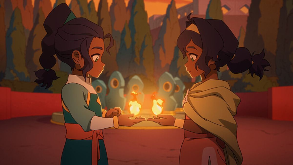 Nisha and Pavi fire bend