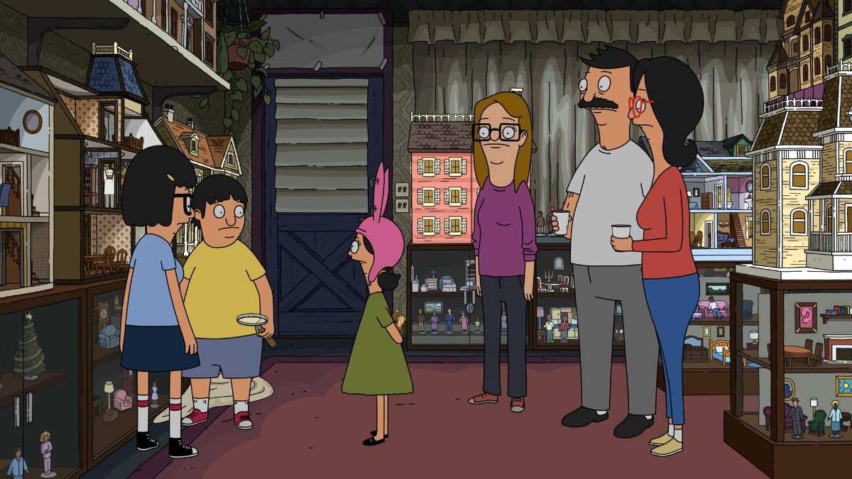 Tina, Gene, Louise, Ms. Bisselbender, Bob, and Linda