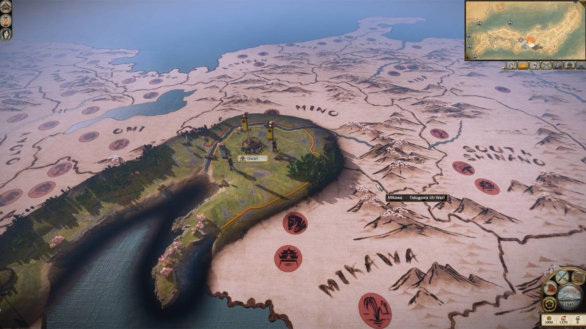 Campaign screen in Total War: Shogun 2 - Complete Edition