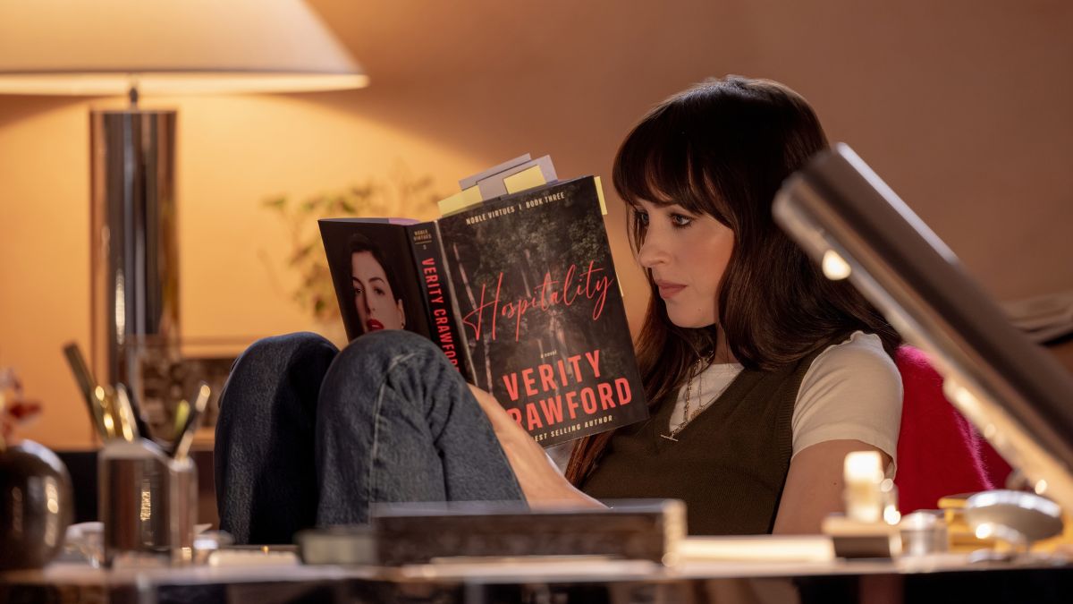 Lowen reads one of Verity's books